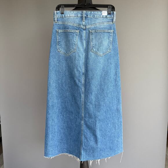 Frank & Eileen Donnybrook denim midi skirt - blue - front slit - long - size 27 - Picture 9 of 12